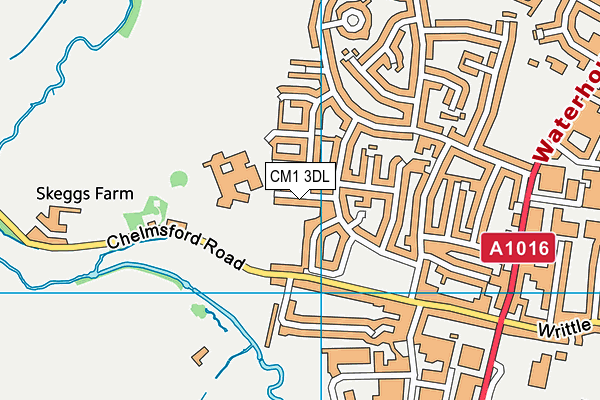 CM1 3DL map - OS VectorMap District (Ordnance Survey)