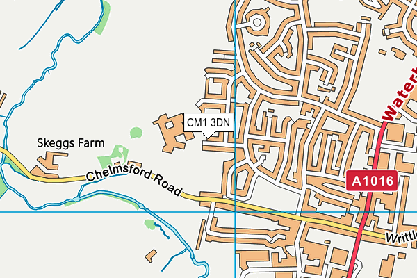CM1 3DN map - OS VectorMap District (Ordnance Survey)