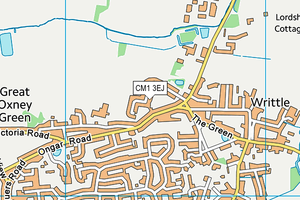 CM1 3EJ map - OS VectorMap District (Ordnance Survey)
