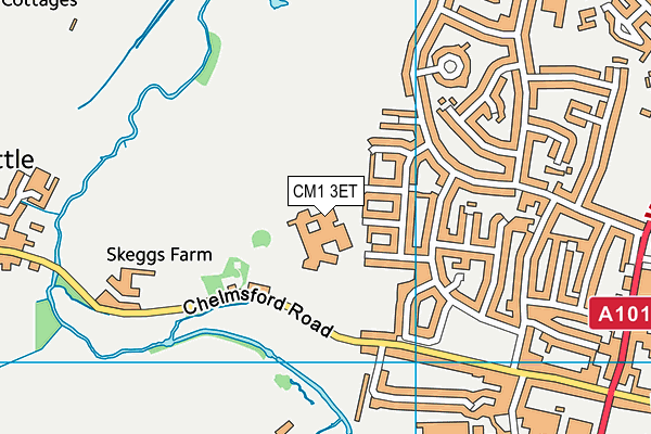 CM1 3ET map - OS VectorMap District (Ordnance Survey)