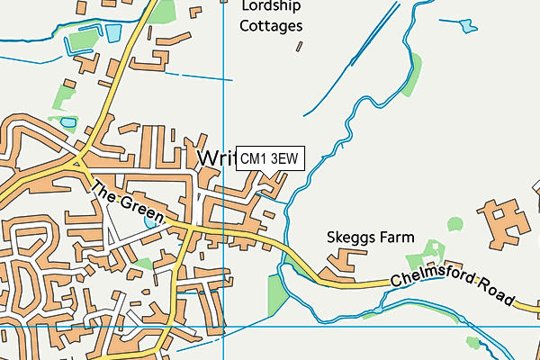 CM1 3EW map - OS VectorMap District (Ordnance Survey)