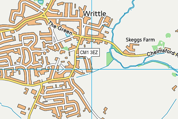 CM1 3EZ map - OS VectorMap District (Ordnance Survey)
