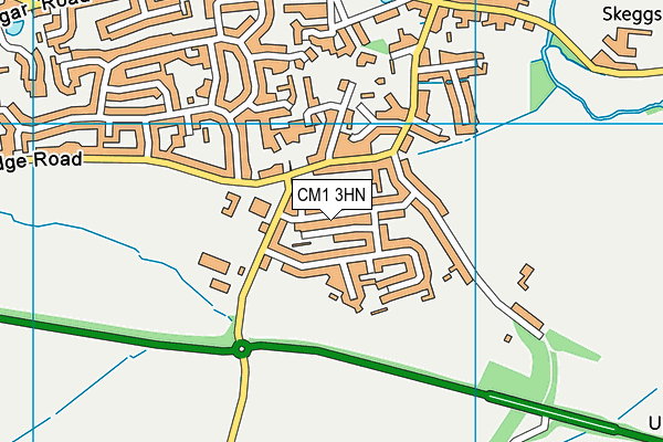 CM1 3HN map - OS VectorMap District (Ordnance Survey)