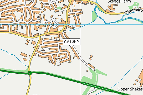CM1 3HP map - OS VectorMap District (Ordnance Survey)