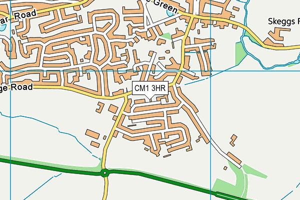 CM1 3HR map - OS VectorMap District (Ordnance Survey)