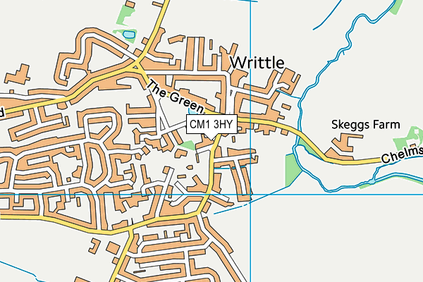 CM1 3HY map - OS VectorMap District (Ordnance Survey)