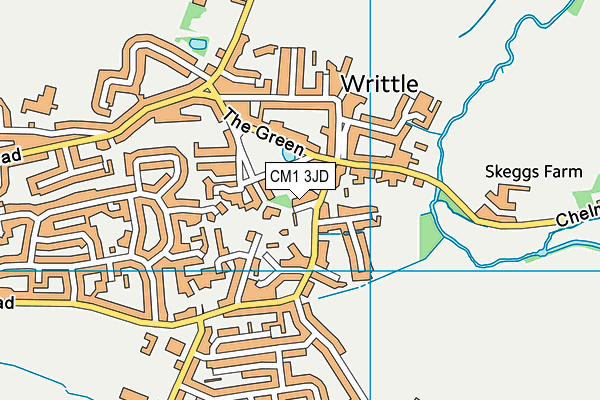 CM1 3JD map - OS VectorMap District (Ordnance Survey)