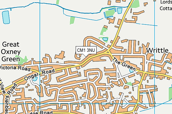 CM1 3NU map - OS VectorMap District (Ordnance Survey)