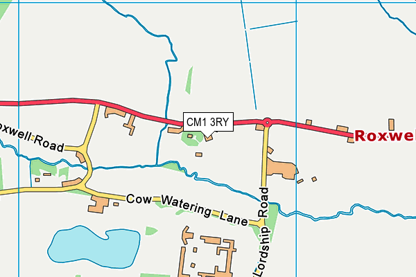 CM1 3RY map - OS VectorMap District (Ordnance Survey)