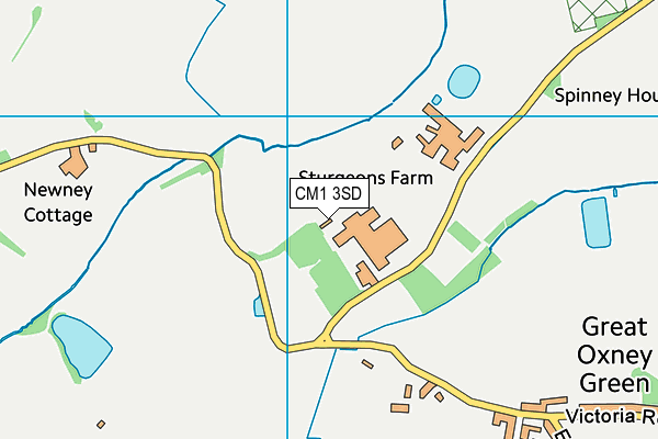 CM1 3SD map - OS VectorMap District (Ordnance Survey)