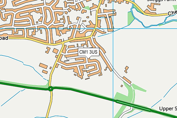 CM1 3US map - OS VectorMap District (Ordnance Survey)