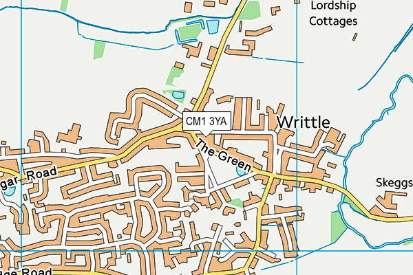 CM1 3YA map - OS VectorMap District (Ordnance Survey)