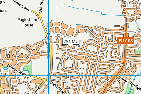 CM1 4AB map - OS VectorMap District (Ordnance Survey)