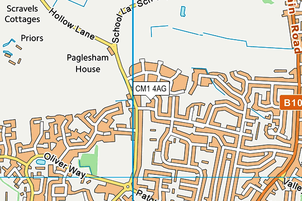 CM1 4AG map - OS VectorMap District (Ordnance Survey)