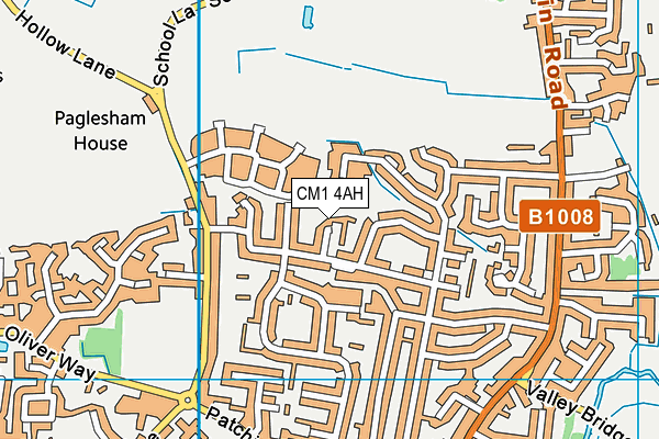 CM1 4AH map - OS VectorMap District (Ordnance Survey)