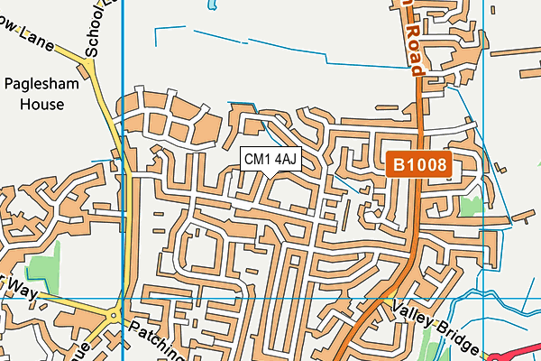 CM1 4AJ map - OS VectorMap District (Ordnance Survey)