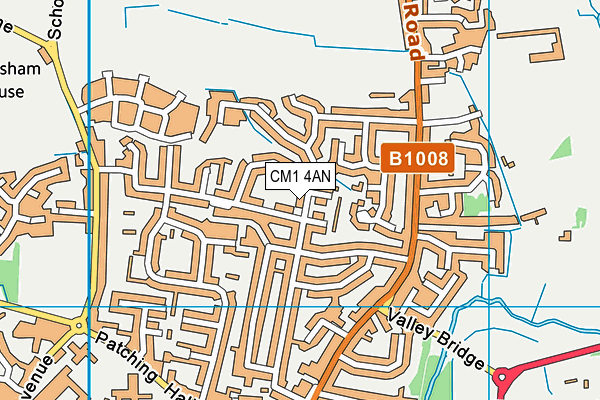 CM1 4AN map - OS VectorMap District (Ordnance Survey)