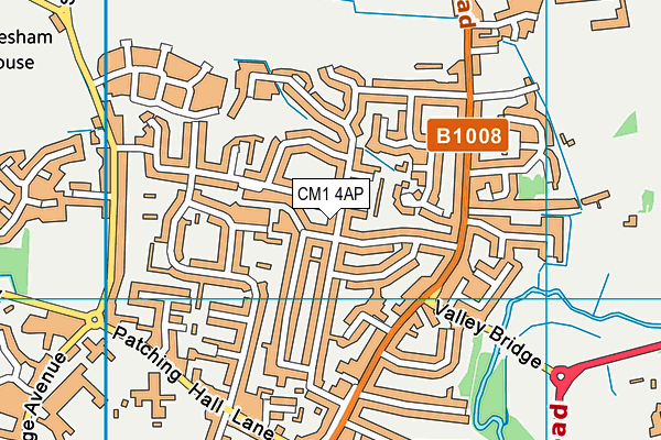 CM1 4AP map - OS VectorMap District (Ordnance Survey)