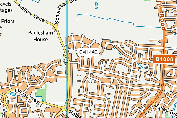 CM1 4AQ map - OS VectorMap District (Ordnance Survey)