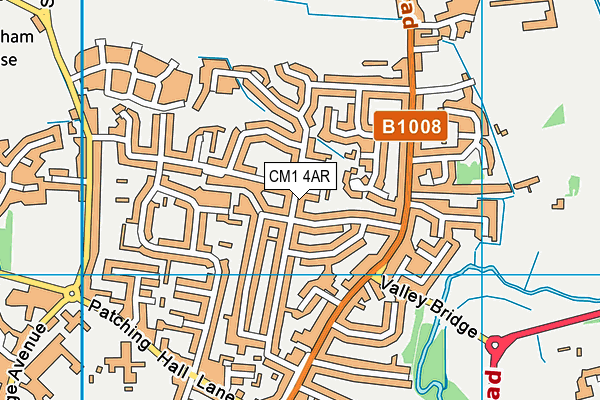 CM1 4AR map - OS VectorMap District (Ordnance Survey)