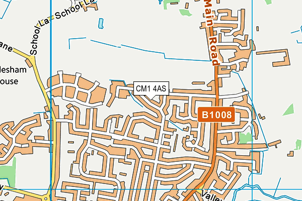 CM1 4AS map - OS VectorMap District (Ordnance Survey)