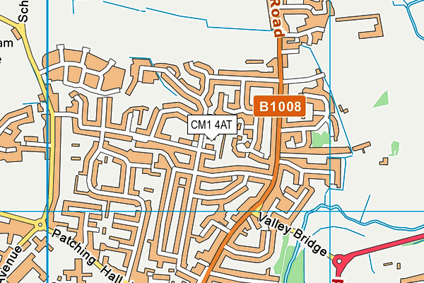 CM1 4AT map - OS VectorMap District (Ordnance Survey)