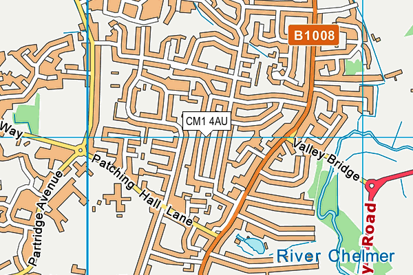 CM1 4AU map - OS VectorMap District (Ordnance Survey)