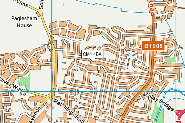 CM1 4BA map - OS VectorMap District (Ordnance Survey)