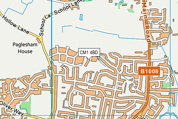 CM1 4BD map - OS VectorMap District (Ordnance Survey)