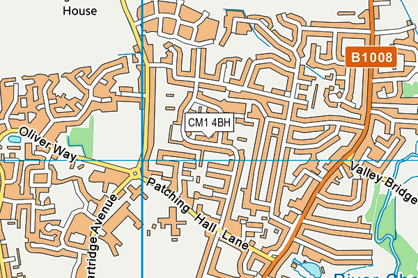 CM1 4BH map - OS VectorMap District (Ordnance Survey)