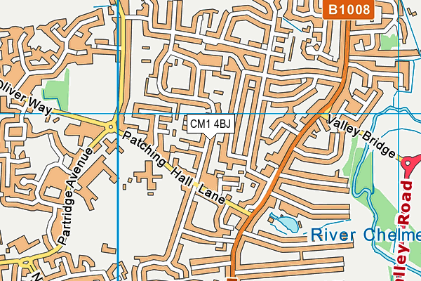 CM1 4BJ map - OS VectorMap District (Ordnance Survey)