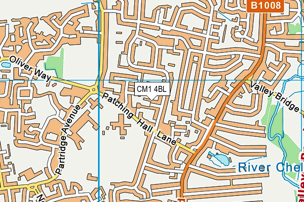 CM1 4BL map - OS VectorMap District (Ordnance Survey)