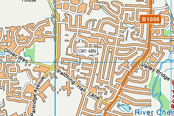 CM1 4BN map - OS VectorMap District (Ordnance Survey)