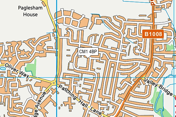 CM1 4BP map - OS VectorMap District (Ordnance Survey)