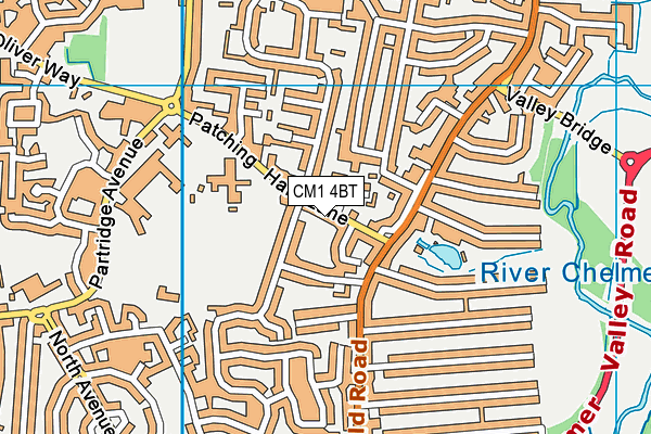 CM1 4BT map - OS VectorMap District (Ordnance Survey)