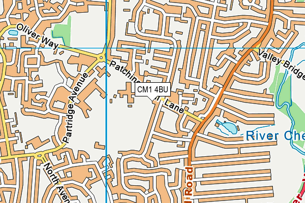 CM1 4BU map - OS VectorMap District (Ordnance Survey)