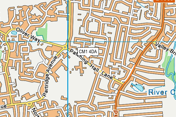 CM1 4DA map - OS VectorMap District (Ordnance Survey)