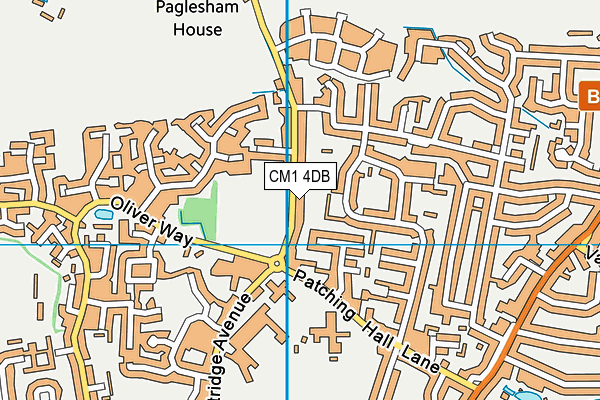 CM1 4DB map - OS VectorMap District (Ordnance Survey)