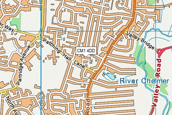 CM1 4DD map - OS VectorMap District (Ordnance Survey)