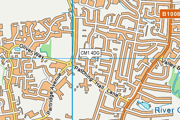 CM1 4DG map - OS VectorMap District (Ordnance Survey)