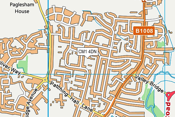 CM1 4DN map - OS VectorMap District (Ordnance Survey)