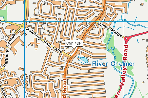 CM1 4DP map - OS VectorMap District (Ordnance Survey)