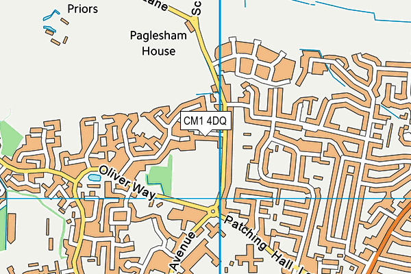 CM1 4DQ map - OS VectorMap District (Ordnance Survey)