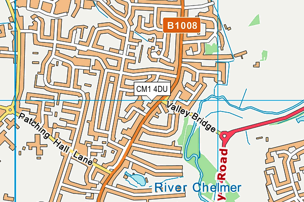 CM1 4DU map - OS VectorMap District (Ordnance Survey)