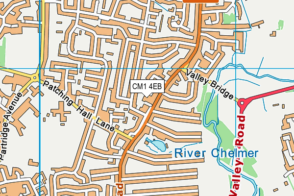 CM1 4EB map - OS VectorMap District (Ordnance Survey)