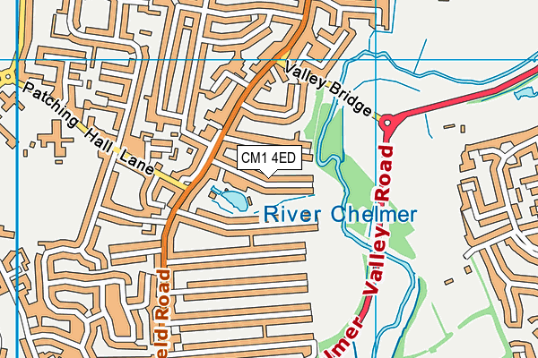 CM1 4ED map - OS VectorMap District (Ordnance Survey)