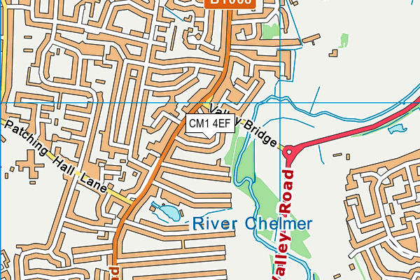 CM1 4EF map - OS VectorMap District (Ordnance Survey)