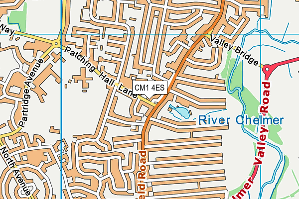 CM1 4ES map - OS VectorMap District (Ordnance Survey)