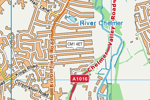 CM1 4ET map - OS VectorMap District (Ordnance Survey)