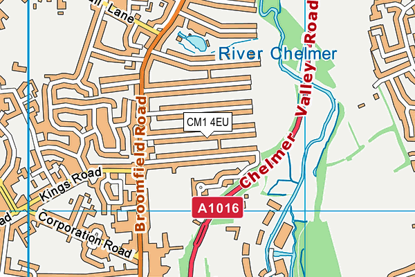 CM1 4EU map - OS VectorMap District (Ordnance Survey)